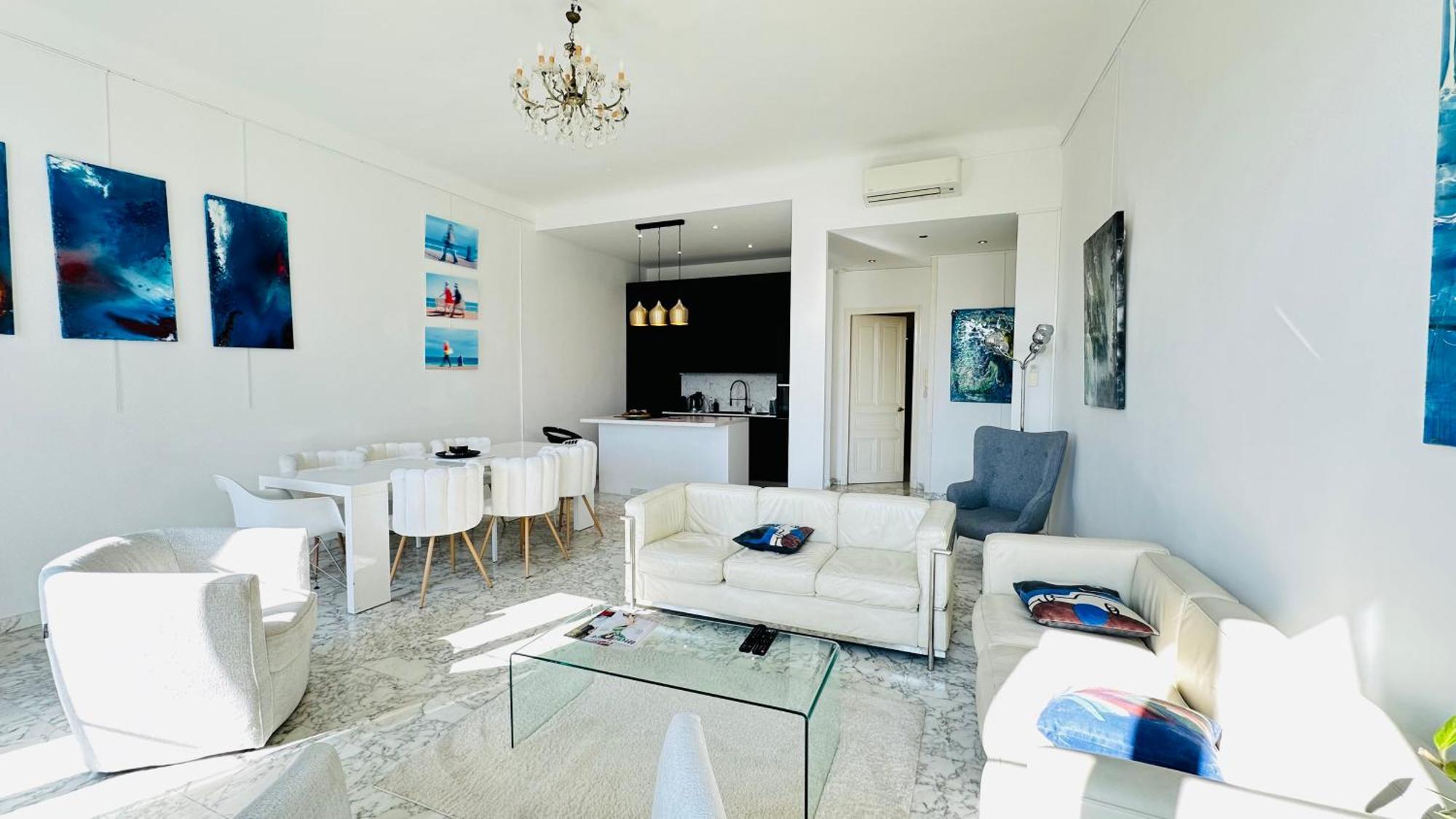 Spacious 3 Bedroom Flat Nice Center - Magnificent View-Parking Luaran gambar